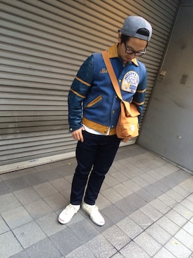 「ジャックパーセル」｜「アイテム（スタジャン）」を使った、Yuji　Kamitaniさん（メンズ・172cm）の秋コーディネート