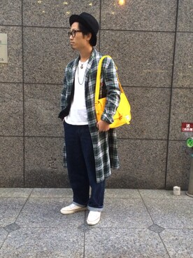 「no brand（ノーブランド）のアイテム（帽子）」を使った、Yuji　Kamitaniさん（メンズ・172cm）の秋コーディネート