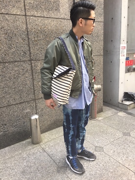 「Pherrow's（フェローズ）のアイテム（ジャケット/アウター）」を使った、Yuji　Kamitaniさん（メンズ・172cm）の春コーディネート