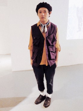 「YMC（ワイエムシー）のアイテム（パンツ）」を使った、Eddieさん（メンズ・153cm）の夏コーディネート