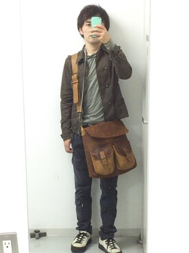 「NEIL BARRETT（ニールバレット）のアイテム（Tシャツ/カットソー）」を使った、しゅんさん（メンズ・168cm）の秋コーディネート