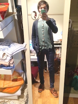 「TALKING ABOUT THE ABSTRACTION（トーキング　アバウト　ジ　アブストラクション）のアイテム（Tシャツ/カットソー）」を使った、しゅんさん（メンズ・168cm）の秋コーディネート