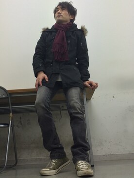 「SRIVER」｜「アイテム（ジャケット/アウター）」を使った、しゅんさん（メンズ・168cm）の冬コーディネート