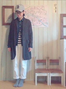 「WEAR昭和部」｜「アイテム（チェスターコート）」を使った、marimo++さん（レディース・156cm）の冬コーディネート
