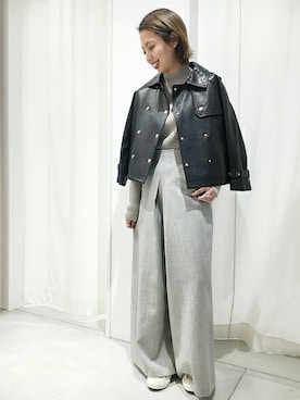 「relume」｜「アイテム（トレンチコート）」を使った、JOURNAL STANDARD relume自由が丘店スタッフさん（レディース・160cm）の冬コーディネート