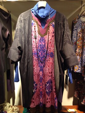 「アイテム（チュニック、レッド系）」を使った、MASHMANIAnagoyaさん（レディース・160cm）の冬コーディネート