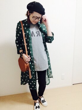 「179/WG（イチナナキュウダブルジー）のアイテム（シャツワンピース）」を使った、Yayoiさん（レディース・163cm）の秋コーディネート