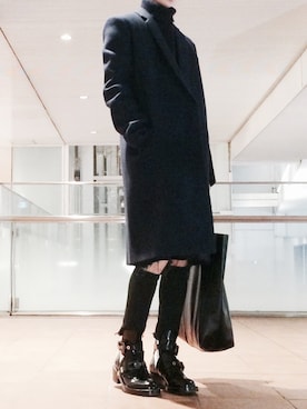 「CELINE（セリーヌ）のアイテム（その他アウター）」を使った、Masahiroさん（メンズ・168cm）の冬コーディネート
