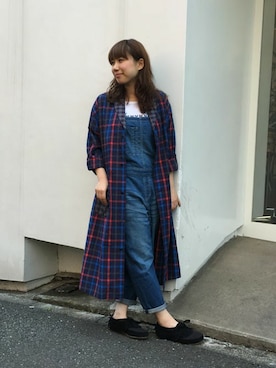 「アイテム（その他アウター、ブルー系）」を使った、karinさん（レディース・154cm）の夏コーディネート