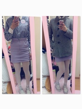 「白ソックス」｜「アイテム（ピーコート）」を使った、瀬戸さんさん（レディース・163cm）の春コーディネート