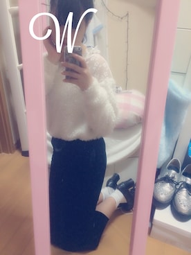 「ベロアスカート」｜「アイテム（その他シューズ）」を使った、瀬戸さんさん（レディース・163cm）の冬コーディネート