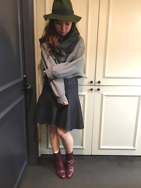 「CLANE（クラネ）のアイテム（スウェット）」を使った、ミサミサさん（レディース・160cm）の冬コーディネート