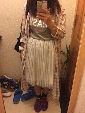 「MULLER（ミューラー）のアイテム（シャツワンピース）」を使った、aguuuuu (´･_･`)さん（レディース・153cm）の夏コーディネート