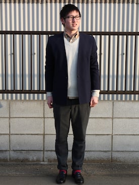 「417 EDIFICE（フォーワンセブンエディフィス）のアイテム（その他シューズ）」を使った、［fumiya］さん（メンズ・181cm）の冬コーディネート