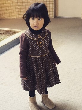 「子供服」｜Hiroko Nishimuraさん（キッズ・100cm）の冬コーディネート