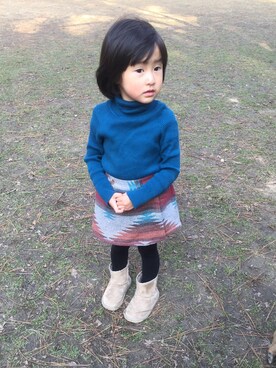 「子供服」｜Hiroko Nishimuraさん（キッズ・100cm）の冬コーディネート