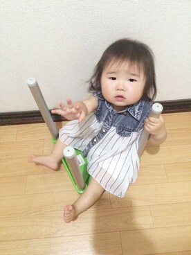 「バースデーのアイテム（チュニック、ホワイト系）」を使った、しゅぅさん（レディース・160cm）の夏コーディネート