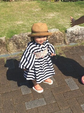 「OLD NAVY（オールドネイビー）のアイテム（サンダル、ピンク系）」を使った、しゅぅさん（レディース・160cm）の夏コーディネート