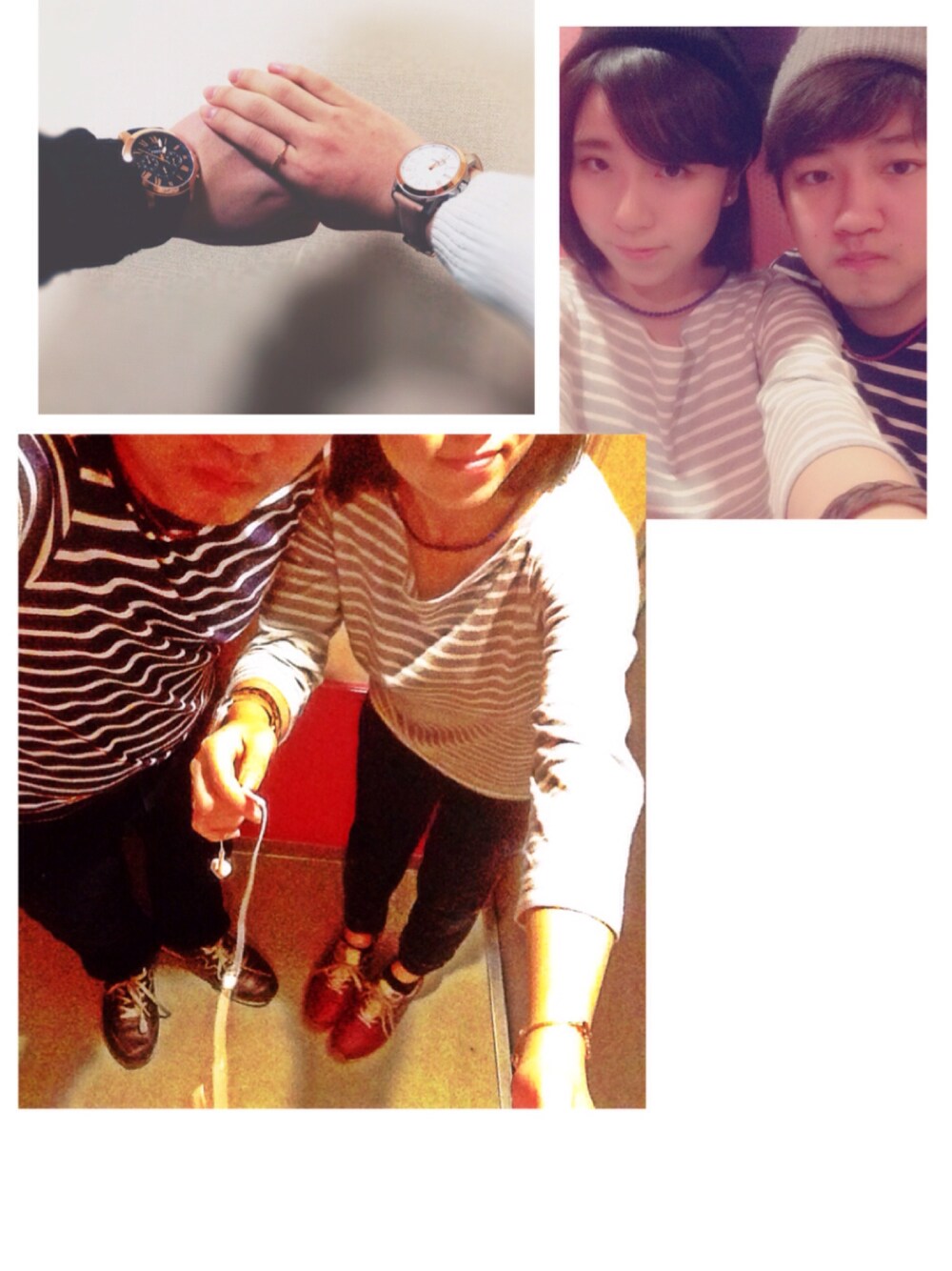 グレー系のTシャツ/カットソー、ブルー系のTシャツ/カットソー、レッド系のスニーカーを着用したレディースの秋コーディネートの1枚目の写真