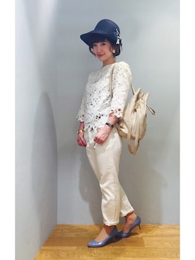 「Soareak（ソアリーク）のアイテム（パンツ）」を使った、natsuさん（レディース・153cm）の春コーディネート