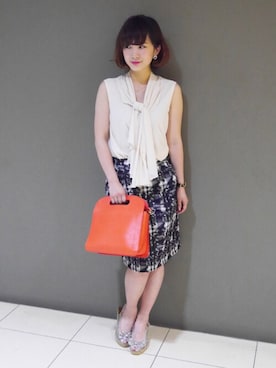 「Soareak（ソアリーク）のアイテム（スカート）」を使った、natsuさん（レディース・153cm）の夏コーディネート