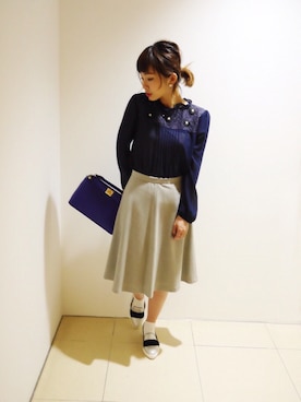 「Soareak（ソアリーク）のアイテム（スカート）」を使った、natsuさん（レディース・153cm）の秋コーディネート