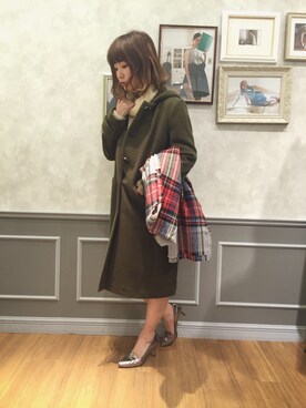 「シルバー」｜「アイテム（ピーコート）」を使った、natsuさん（レディース・153cm）の冬コーディネート