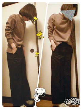 「ハイネックトップス」｜ぷぉつさん（レディース・158cm）の冬コーディネート