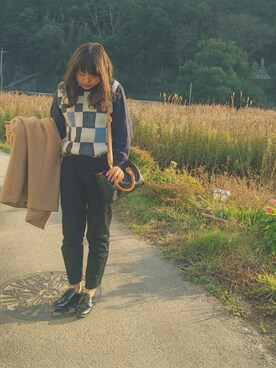 「ベージュのコート」｜「アイテム（パンツ）」を使った、momoさん（レディース・158cm）の冬コーディネート