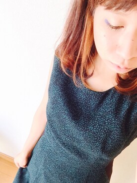 「FRAY I.D（フレイアイディー）のアイテム（ワンピース、グリーン系）」を使った、なるちゃんさん（レディース・152cm）の夏コーディネート