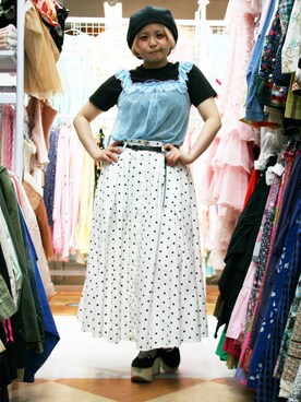 「原宿」｜「アイテム（キャミソール）」を使った、KINJI原宿店さん（レディース・150cm）の夏コーディネート