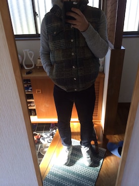 「アイテム（ボディバッグ/ウエストポーチ、ブルー系）」を使った、king11さん（メンズ・170cm）の冬コーディネート