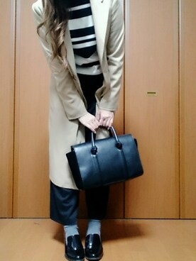 「バレンタインデートスタイル」｜「アイテム（トレンチコート）」を使った、rieさん（レディース・163cm）の冬コーディネート