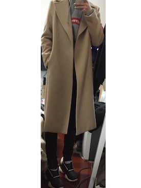 「H&M（エイチ・アンド・エム）のアイテム（ダッフルコート）」を使った、G-fly@dope10.comさん（レディース・170cm）の冬コーディネート