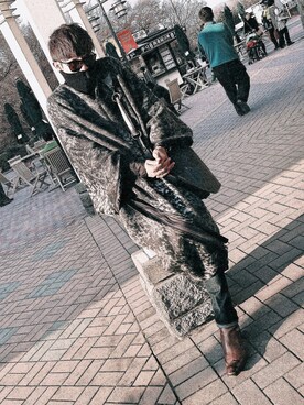 「マルジェラ」｜「アイテム（ポンチョ）」を使った、idolさん（メンズ・165cm）の春コーディネート