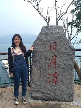 「MEIER.Q（マイヤーキュー）のアイテム（オールインワン・サロペット）」を使った、Sandra_Ling さん（レディース・159cm）の秋コーディネート