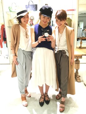 「店頭コーデ」｜「アイテム（ジャケット/アウター）」を使った、DouDou_serikaさん（レディース・166cm）の春コーディネート