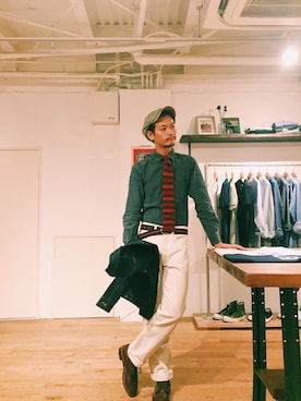 「menswear」｜「アイテム（デニムジャケット）」を使った、DIGUPPERさん（メンズ・178cm）の秋コーディネート