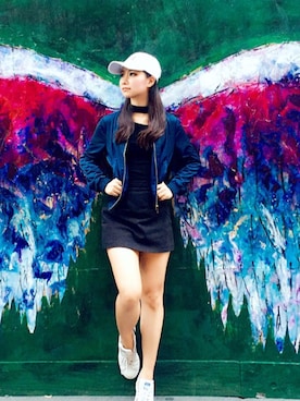「NYC」｜「アイテム（ブルゾン）」を使った、MIKIさん（レディース・155cm）の秋コーディネート