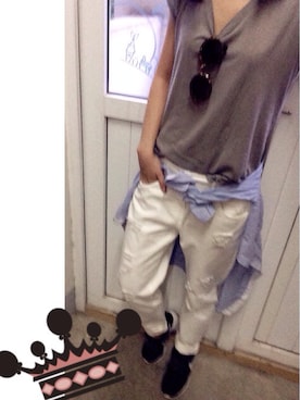 「MIXXO（ミッソ）のアイテム（パンツ）」を使った、TestTubeQさん（レディース・164cm）の夏コーディネート