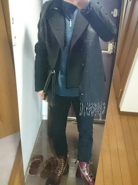 「BOYCOTT（ボイコット）のアイテム（バッグ）」を使った、野﨑さん（メンズ・171cm）の冬コーディネート