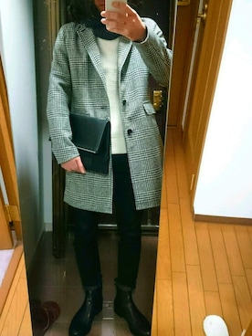 「BOYCOTT（ボイコット）のアイテム（バッグ）」を使った、野﨑さん（メンズ・171cm）の冬コーディネート