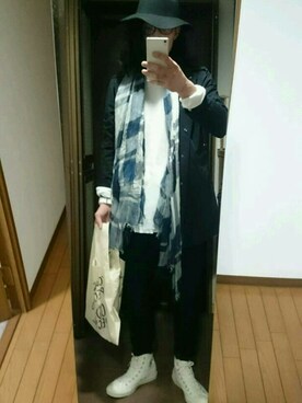 「CIBONE（シボネ）のアイテム」を使った、野﨑さん（メンズ・171cm）の春コーディネート