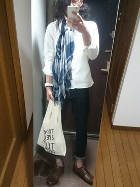 「CIBONE（シボネ）のアイテム」を使った、野﨑さん（メンズ・171cm）の春コーディネート