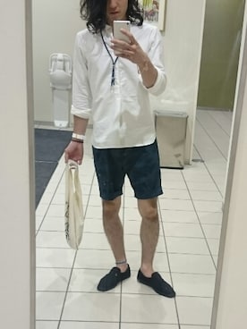 「CIBONE（シボネ）のアイテム」を使った、野﨑さん（メンズ・171cm）の夏コーディネート