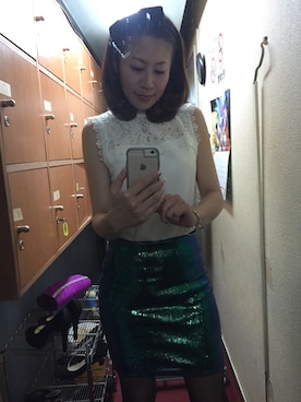 「H&Hのアイテム（タンクトップ）」を使った、takakoさん（レディース・160cm）の冬コーディネート