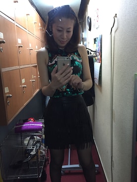 「H&Hのアイテム（タンクトップ）」を使った、takakoさん（レディース・160cm）の冬コーディネート