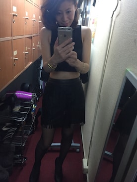 「H&Hのアイテム（タンクトップ）」を使った、takakoさん（レディース・160cm）の冬コーディネート