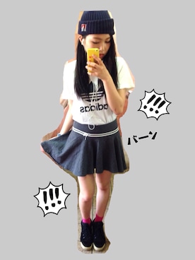 「白✖️グレー」｜るーちょんさん（レディース・162cm）の夏コーディネート