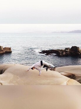 「UCLA（ユーシーエルエー）のアイテム（帽子）」を使った、Lee Tsung Linさん（メンズ・163cm）の秋コーディネート